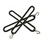Tir-rubber, 8mm, 25cm, met 1 aangeknepen S-haak