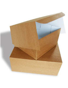  Cake box, 27x27x8 cm, Duplex, ecological-kraft, 100 pcs per box