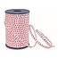 Curl ribbon, white with red hearts