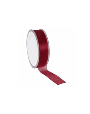  Organza lint, Woven Edge, 25mmx50mtr, Bordeaux