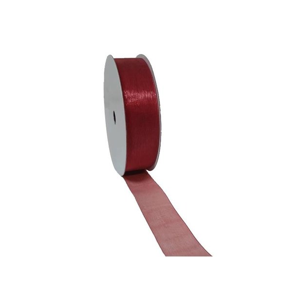 Organza ribbon, Woven Edge, 25mmx25mtr, Copper