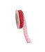 Organza lint met glitter hartjes, rood