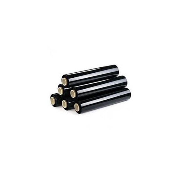 Hand wrapping foil, 50 cm wide, 20my, black, 6 rolls