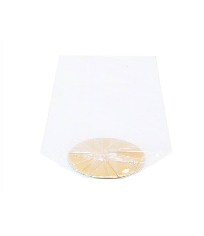 PP cross bottom bag, 75x280mm, 40my+ gold cardboard