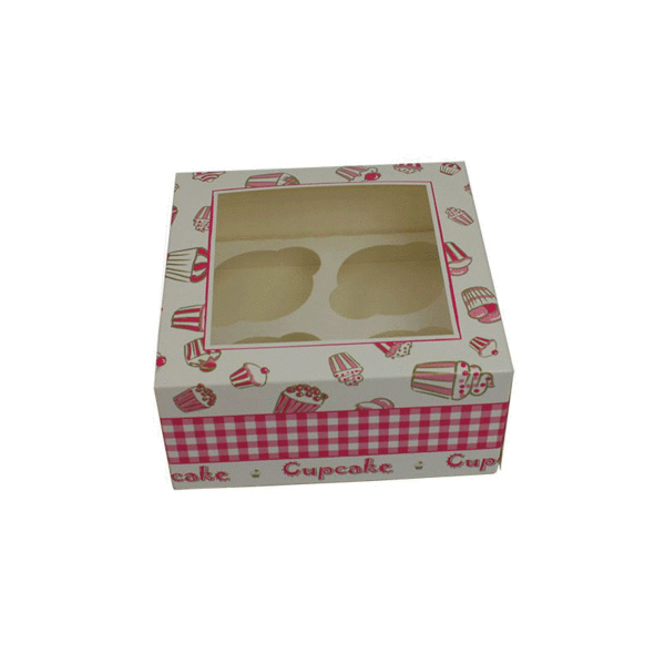 Cupcake boxes printed, 4 cupcakes