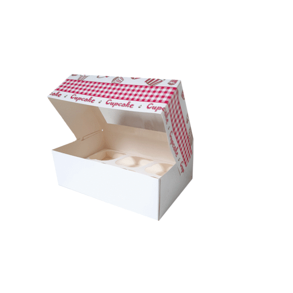 Cupcake boxes printed, 6 cupcakes
