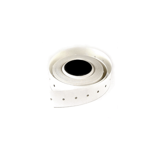 prijsetiket 21 x 12 mm, wit permanent "met gaatjes"
