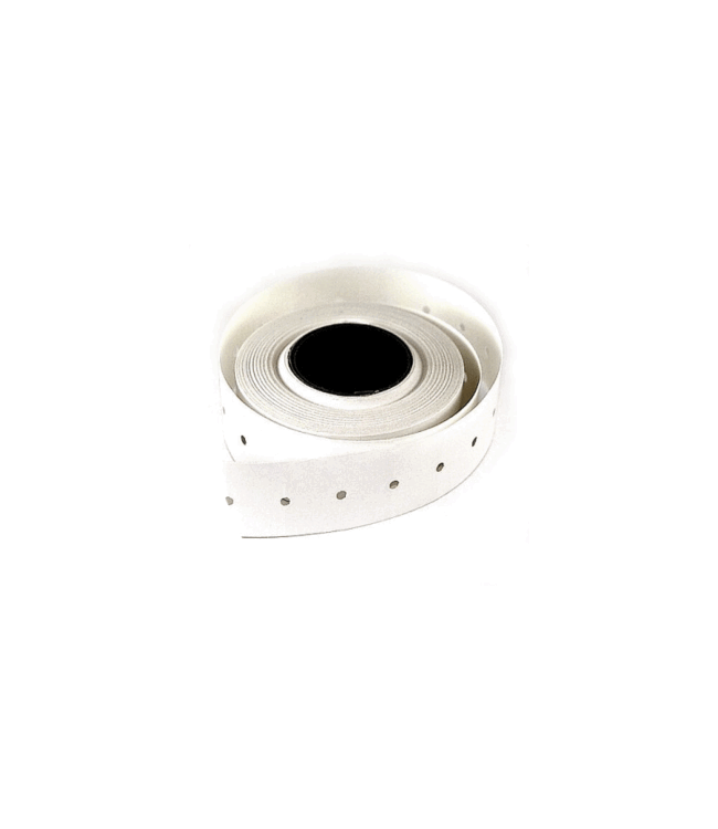 price tag 21 x 12 mm, white permanent "with holes"