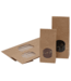 Block bottom bag, 80+50x250 mm, brown kraft with window, sealable