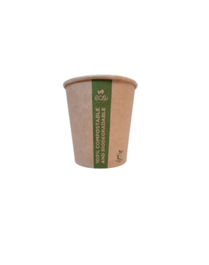  Kartonnen koffie beker, 4oz / 100ml, KRAFT  Bio