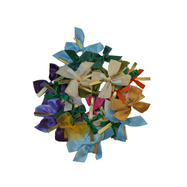 Satin bow ties with clip, in various colors and sizes