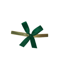  Satin bow with clip, Green, 10mm