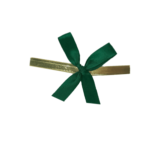 Satijnen strik met clip, Groen, 10mm