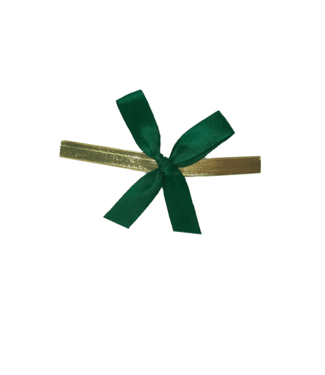 Satijnen strik met clip, Groen, 10mm