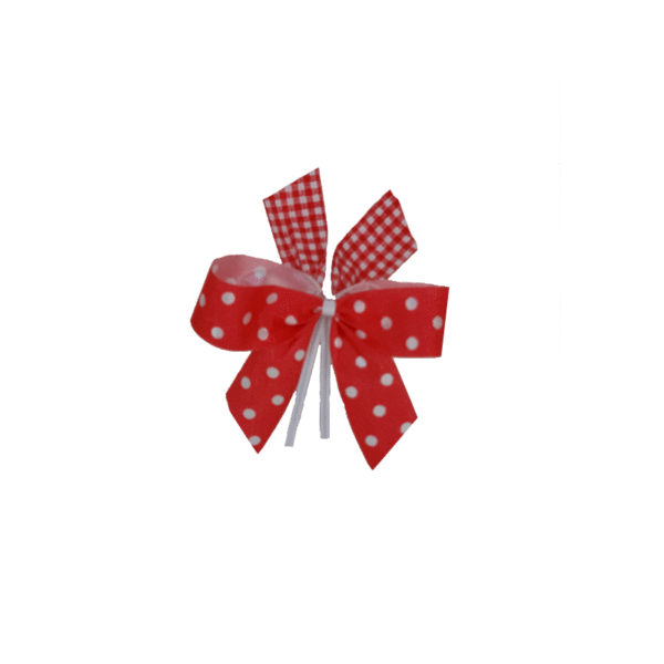 Bow, Red/white, with clip