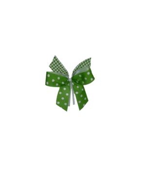  Bow, Green/white, with clip