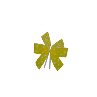 Bow, Yellow/white, with clip