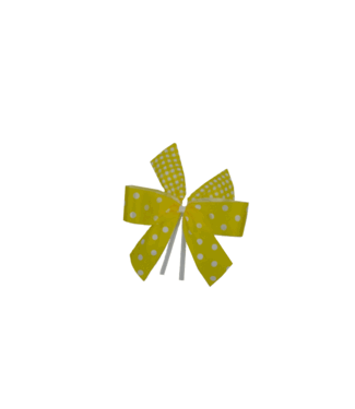 Bow, Yellow/white, with clip