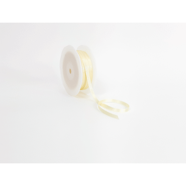 Double Face Satin ribbon, 6,5mm, Ivory