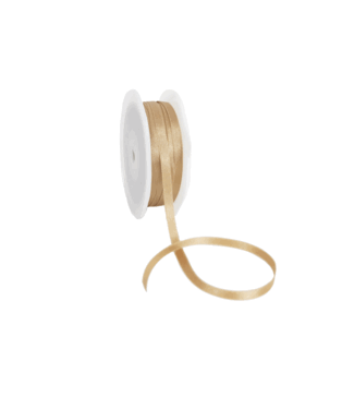 Double Face Satijnlint, 6,5mm, Licht Bruin