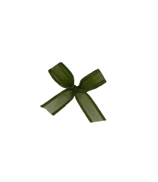 Organza bow with adhesive tape, Moss green, 9mm