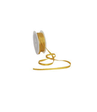Double Face Satijnlint, 6,5mm, Goud