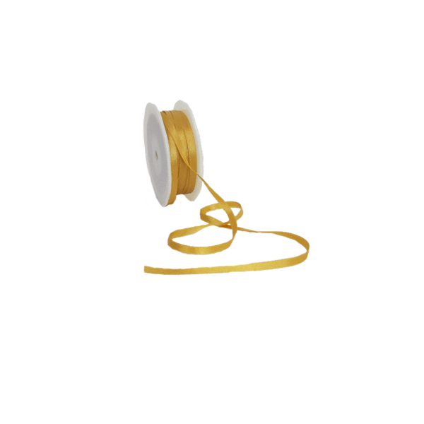 Double Face Satin ribbon, 6,5mm, Gold