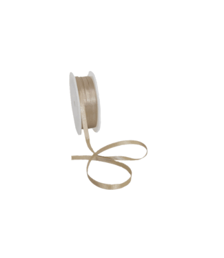 Double Face Satijnlint, 6,5mm, Zand