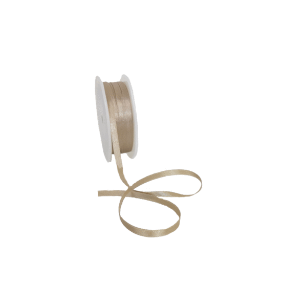 Double Face Satin ribbon, 6,5mm, Sand