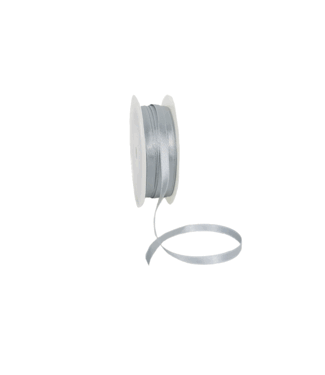 Double Face Satijnlint, 6,5mm, Zilver