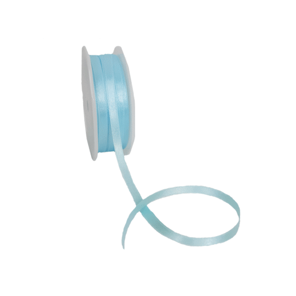 Double Face Satin ribbon, 6,5mm, Light blue
