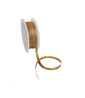 Double Face Satin ribbon, 6,5mm, Classic gold