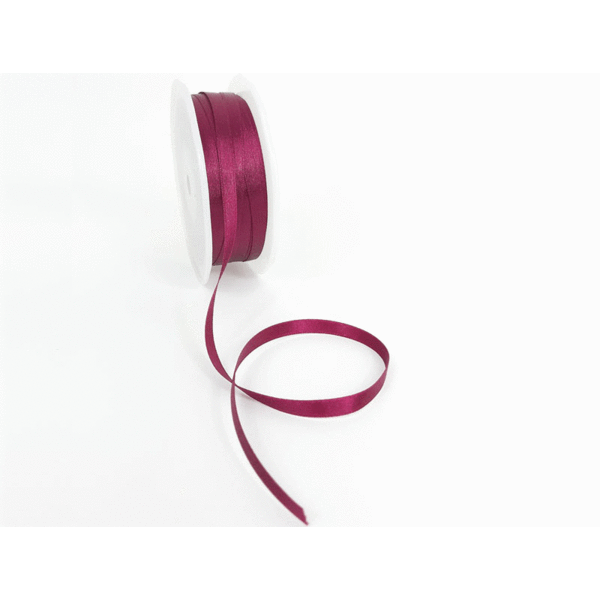 Double Face Satin ribbon, 6,5mm, Bordeaux