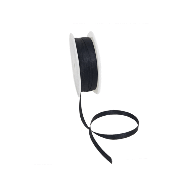 Double Face Satin ribbon, 6,5mm, Black