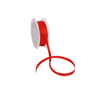 Double Face Satijnlint, 6,5mm, Rood