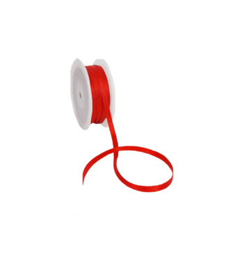 Double Face Satijnlint, 6,5mm, Rood