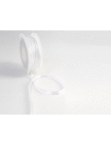  Double Face Satin ribbon, 6,5mm, White
