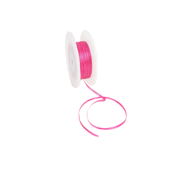 Double Face Satin ribbon, 3,5mm,  Fuchsia