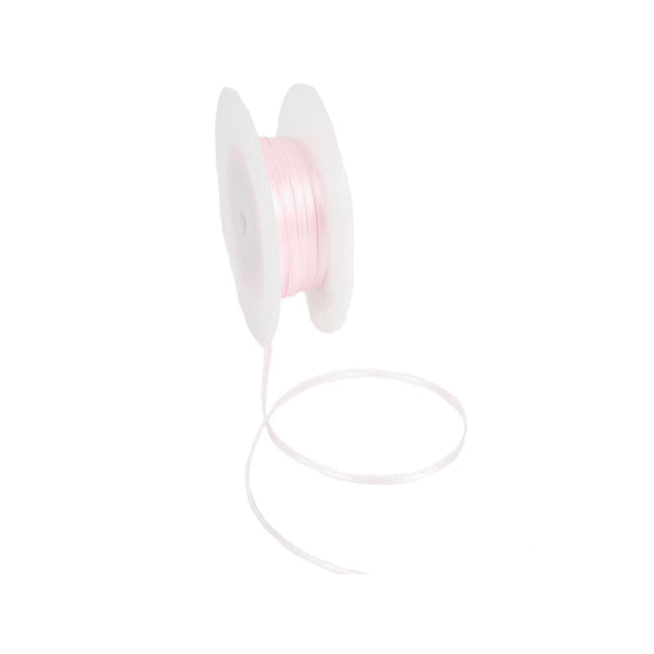 Double Face Satin ribbon, 3,5mm,   Pale pink