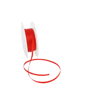 Double Face Satijnlint, 3,5mm, Rood