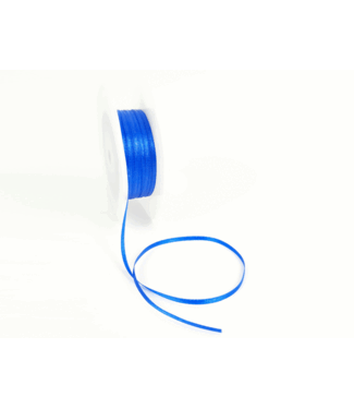 Double Face Satijnlint, 3,5mm,  Royal blue