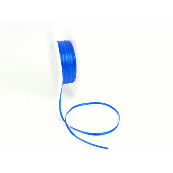 Double Face Satin ribbon, 3,5mm,  Royal blue