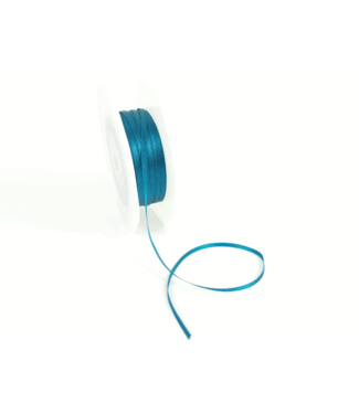 Double Face Satijnlint, 3,5mm, Teal