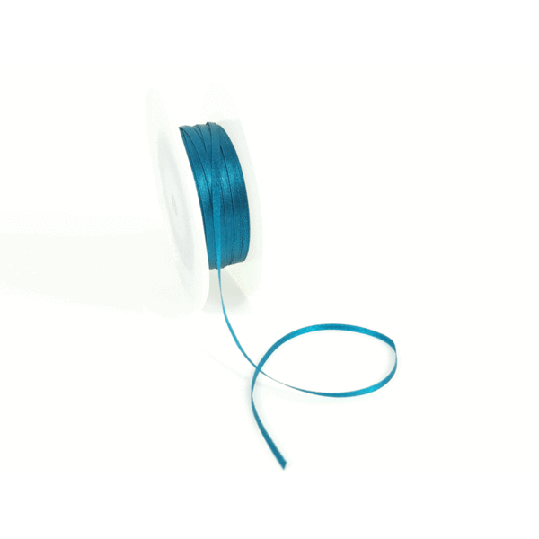 Double Face Satin ribbon, 3,5mm, Teal