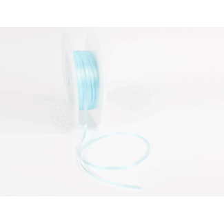 Double Face Satijnlint, 3,5mm, Licht blauw