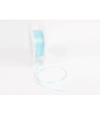 Double Face Satijnlint, 3,5mm, Licht blauw