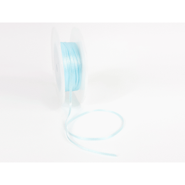 Double Face Satin ribbon, 3,5mm, Light blue