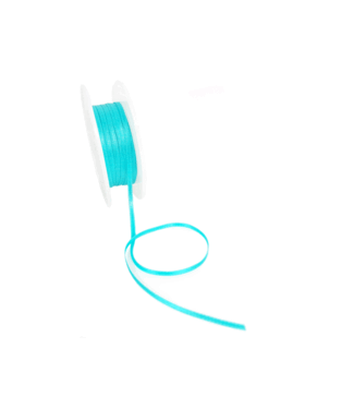 Double Face Satijnlint, 3,5mm, Zee blauw