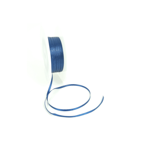 Double Face Satin ribbon, 3,5mm, Navy