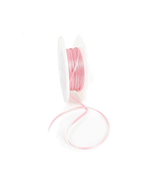 Double Face Satijnlint, 3,5mm, Oud roze